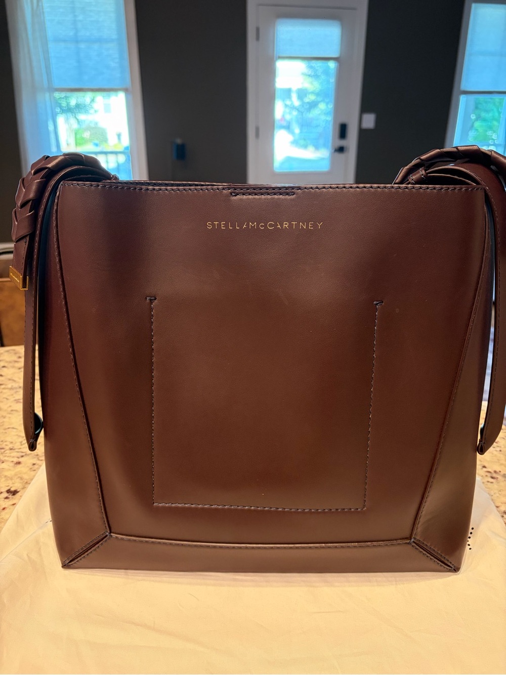 Stella McCartney Dark Brown Braided Strap Messenger Bag